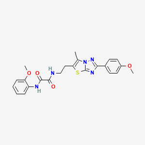 molecular formula C23H23N5O4S B3297858 N'-(2-methoxyphenyl)-N-{2-[2-(4-methoxyphenyl)-6-methyl-[1,2,4]triazolo[3,2-b][1,3]thiazol-5-yl]ethyl}ethanediamide CAS No. 896320-34-6