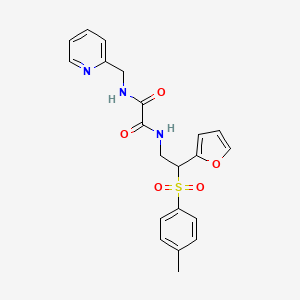 molecular formula C21H21N3O5S B3297872 N-[2-(furan-2-yl)-2-(4-methylbenzenesulfonyl)ethyl]-N'-[(pyridin-2-yl)methyl]ethanediamide CAS No. 896324-16-6