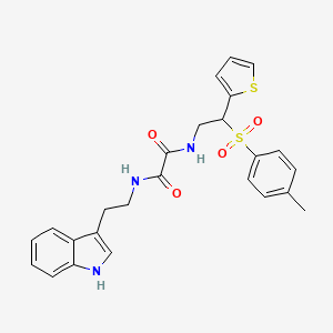 molecular formula C25H25N3O4S2 B3297910 N-[2-(1H-indol-3-yl)ethyl]-N'-[2-(4-methylbenzenesulfonyl)-2-(thiophen-2-yl)ethyl]ethanediamide CAS No. 896344-34-6