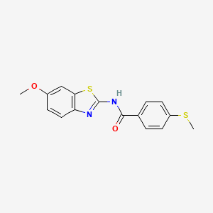 molecular formula C16H14N2O2S2 B3297939 N-(6-methoxybenzo[d]thiazol-2-yl)-4-(methylthio)benzamide CAS No. 896347-68-5
