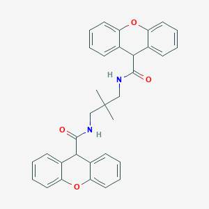 molecular formula C33H30N2O4 B329797 N-{2,2-DIMETHYL-3-[(9H-XANTHEN-9-YL)FORMAMIDO]PROPYL}-9H-XANTHENE-9-CARBOXAMIDE 