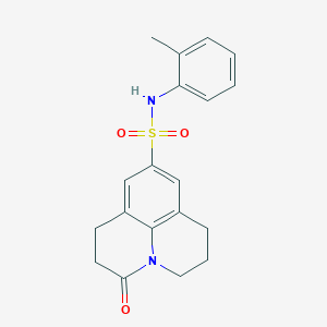 molecular formula C19H20N2O3S B3297998 N-(2-methylphenyl)-2-oxo-1-azatricyclo[7.3.1.0^{5,13}]trideca-5,7,9(13)-triene-7-sulfonamide CAS No. 896358-71-7