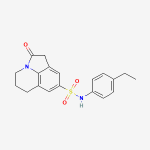molecular formula C19H20N2O3S B3298067 N-(4-ethylphenyl)-2-oxo-1-azatricyclo[6.3.1.0^{4,12}]dodeca-4,6,8(12)-triene-6-sulfonamide CAS No. 896375-46-5