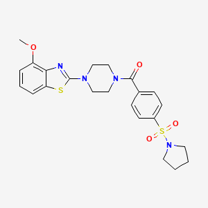 molecular formula C23H26N4O4S2 B3298466 4-methoxy-2-{4-[4-(pyrrolidine-1-sulfonyl)benzoyl]piperazin-1-yl}-1,3-benzothiazole CAS No. 897477-31-5