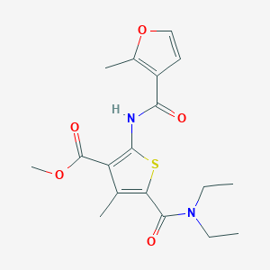 molecular formula C18H22N2O5S B329848 METHYL 5-[(DIETHYLAMINO)CARBONYL]-4-METHYL-2-{[(2-METHYL-3-FURYL)CARBONYL]AMINO}-3-THIOPHENECARBOXYLATE 