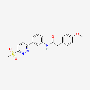 molecular formula C20H19N3O4S B3298565 N-[3-(6-methanesulfonylpyridazin-3-yl)phenyl]-2-(4-methoxyphenyl)acetamide CAS No. 897614-11-8