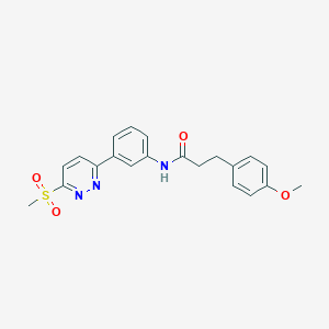 molecular formula C21H21N3O4S B3298572 N-[3-(6-methanesulfonylpyridazin-3-yl)phenyl]-3-(4-methoxyphenyl)propanamide CAS No. 897614-24-3