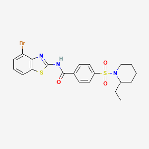 molecular formula C21H22BrN3O3S2 B3298600 N-(4-bromo-1,3-benzothiazol-2-yl)-4-[(2-ethylpiperidin-1-yl)sulfonyl]benzamide CAS No. 897620-54-1
