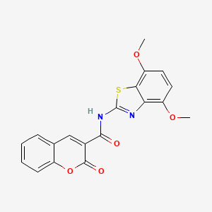 molecular formula C19H14N2O5S B3298634 N-(4,7-dimethoxy-1,3-benzothiazol-2-yl)-2-oxo-2H-chromene-3-carboxamide CAS No. 897759-48-7