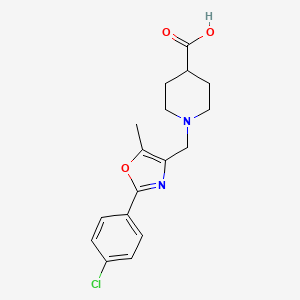 1-((2-(4-Chlorophenyl)-5-methyloxazol-4-yl)methyl)piperidine-4-carboxylic acid