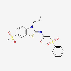 (Z)-N-(6-(methylsulfonyl)-3-propylbenzo[d]thiazol-2(3H)-ylidene)-2-(phenylsulfonyl)acetamide