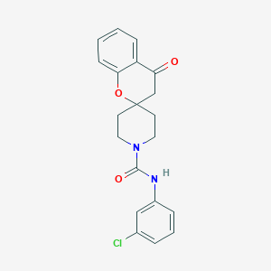 molecular formula C20H19ClN2O3 B3298752 N-(3-chlorophenyl)-4-oxo-3,4-dihydrospiro[1-benzopyran-2,4'-piperidine]-1'-carboxamide CAS No. 898405-72-6