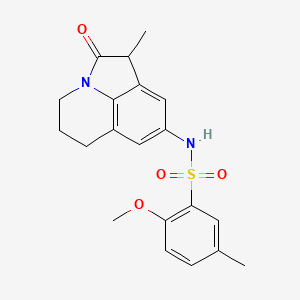 2-methoxy-5-methyl-N-{3-methyl-2-oxo-1-azatricyclo[6.3.1.0^{4,12}]dodeca-4,6,8(12)-trien-6-yl}benzene-1-sulfonamide
