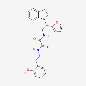 molecular formula C25H27N3O4 B3298825 N-[2-(2,3-dihydro-1H-indol-1-yl)-2-(furan-2-yl)ethyl]-N'-[2-(2-methoxyphenyl)ethyl]ethanediamide CAS No. 898416-33-6