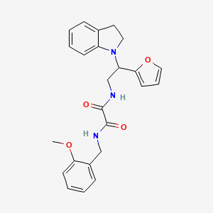molecular formula C24H25N3O4 B3298830 N-[2-(2,3-dihydro-1H-indol-1-yl)-2-(furan-2-yl)ethyl]-N'-[(2-methoxyphenyl)methyl]ethanediamide CAS No. 898416-37-0