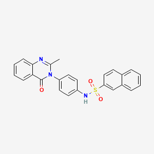 molecular formula C25H19N3O3S B3298859 N-[4-(2-methyl-4-oxo-3,4-dihydroquinazolin-3-yl)phenyl]naphthalene-2-sulfonamide CAS No. 898421-32-4