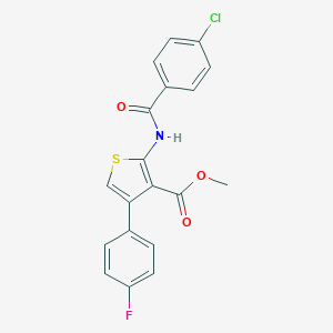 molecular formula C19H13ClFNO3S B329889 Methyl 2-[(4-chlorobenzoyl)amino]-4-(4-fluorophenyl)-3-thiophenecarboxylate 