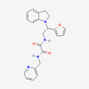 molecular formula C22H22N4O3 B3298900 N-[2-(2,3-dihydro-1H-indol-1-yl)-2-(furan-2-yl)ethyl]-N'-[(pyridin-2-yl)methyl]ethanediamide CAS No. 898432-92-3