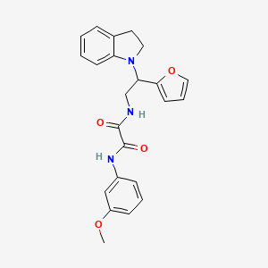 molecular formula C23H23N3O4 B3298908 N-[2-(2,3-dihydro-1H-indol-1-yl)-2-(furan-2-yl)ethyl]-N'-(3-methoxyphenyl)ethanediamide CAS No. 898433-00-6
