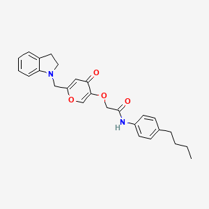 molecular formula C26H28N2O4 B3298931 N-(4-butylphenyl)-2-({6-[(2,3-dihydro-1H-indol-1-yl)methyl]-4-oxo-4H-pyran-3-yl}oxy)acetamide CAS No. 898440-85-2