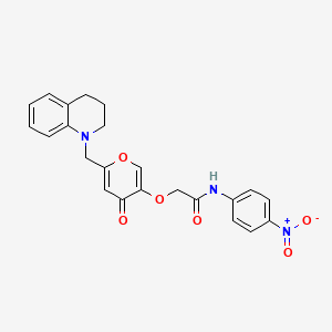 molecular formula C23H21N3O6 B3298971 N-(4-nitrophenyl)-2-({4-oxo-6-[(1,2,3,4-tetrahydroquinolin-1-yl)methyl]-4H-pyran-3-yl}oxy)acetamide CAS No. 898456-36-5
