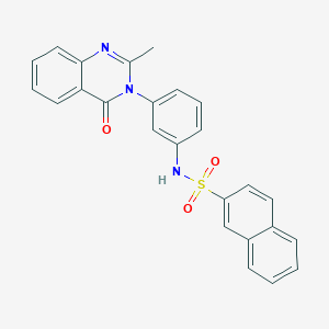 molecular formula C25H19N3O3S B3298973 N-[3-(2-methyl-4-oxo-3,4-dihydroquinazolin-3-yl)phenyl]naphthalene-2-sulfonamide CAS No. 898456-37-6