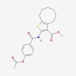 molecular formula C21H23NO5S B329903 METHYL 2-[4-(ACETYLOXY)BENZAMIDO]-4H,5H,6H,7H,8H,9H-CYCLOOCTA[B]THIOPHENE-3-CARBOXYLATE 