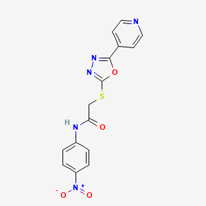 molecular formula C15H11N5O4S B3299038 N-(4-nitrophenyl)-2-{[5-(pyridin-4-yl)-1,3,4-oxadiazol-2-yl]sulfanyl}acetamide CAS No. 898623-03-5