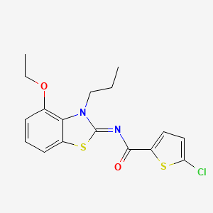 molecular formula C17H17ClN2O2S2 B3299177 5-chloro-N-[(2Z)-4-ethoxy-3-propyl-2,3-dihydro-1,3-benzothiazol-2-ylidene]thiophene-2-carboxamide CAS No. 899362-52-8