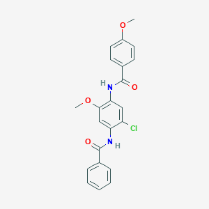 molecular formula C22H19ClN2O4 B329924 N-[4-(benzoylamino)-5-chloro-2-methoxyphenyl]-4-methoxybenzamide 