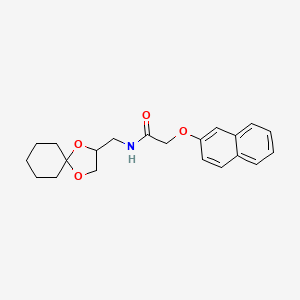 molecular formula C21H25NO4 B3299254 N-({1,4-dioxaspiro[4.5]decan-2-yl}methyl)-2-(naphthalen-2-yloxy)acetamide CAS No. 899729-90-9