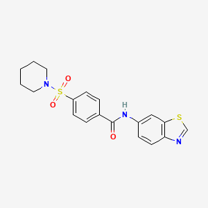molecular formula C19H19N3O3S2 B3299268 N-(1,3-benzothiazol-6-yl)-4-(piperidine-1-sulfonyl)benzamide CAS No. 899732-65-1