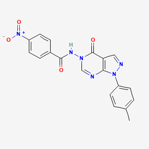 molecular formula C19H14N6O4 B3299286 N-[1-(4-methylphenyl)-4-oxo-1H,4H,5H-pyrazolo[3,4-d]pyrimidin-5-yl]-4-nitrobenzamide CAS No. 899737-29-2