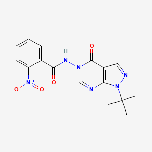 molecular formula C16H16N6O4 B3299326 N-{1-tert-butyl-4-oxo-1H,4H,5H-pyrazolo[3,4-d]pyrimidin-5-yl}-2-nitrobenzamide CAS No. 899751-67-8