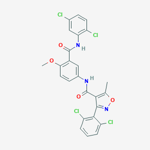 molecular formula C25H17Cl4N3O4 B329943 N-{3-[(2,5-dichloroanilino)carbonyl]-4-methoxyphenyl}-3-(2,6-dichlorophenyl)-5-methyl-4-isoxazolecarboxamide 
