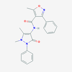 molecular formula C22H20N4O3 B329946 N-(1,5-dimethyl-3-oxo-2-phenyl-2,3-dihydro-1H-pyrazol-4-yl)-5-methyl-3-phenyl-4-isoxazolecarboxamide 
