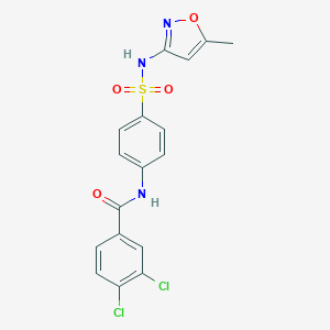 molecular formula C17H13Cl2N3O4S B329962 3,4-dichloro-N-{4-[(5-methyl-1,2-oxazol-3-yl)sulfamoyl]phenyl}benzamide 