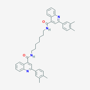 molecular formula C43H44N4O2 B329973 2-(3,4-DIMETHYLPHENYL)-N~4~-[7-({[2-(3,4-DIMETHYLPHENYL)-4-QUINOLYL]CARBONYL}AMINO)HEPTYL]-4-QUINOLINECARBOXAMIDE 