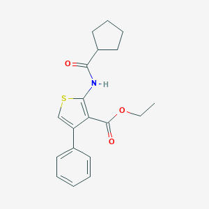 molecular formula C19H21NO3S B329979 ETHYL 2-CYCLOPENTANEAMIDO-4-PHENYLTHIOPHENE-3-CARBOXYLATE 
