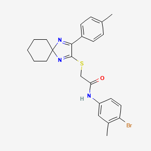 molecular formula C24H26BrN3OS B3299846 N-(4-Bromo-3-methylphenyl)-2-{[3-(4-methylphenyl)-1,4-diazaspiro[4.5]deca-1,3-dien-2-YL]sulfanyl}acetamide CAS No. 899932-94-6