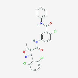 molecular formula C24H16Cl3N3O3 B329989 N-[4-chloro-3-(phenylcarbamoyl)phenyl]-3-(2,6-dichlorophenyl)-5-methyl-1,2-oxazole-4-carboxamide 
