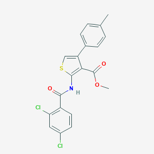 molecular formula C20H15Cl2NO3S B329990 Methyl 2-[(2,4-dichlorobenzoyl)amino]-4-(4-methylphenyl)-3-thiophenecarboxylate 