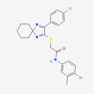 molecular formula C23H23BrClN3OS B3299915 N-(4-Bromo-3-methylphenyl)-2-{[3-(4-chlorophenyl)-1,4-diazaspiro[4.5]deca-1,3-dien-2-YL]sulfanyl}acetamide CAS No. 899935-46-7