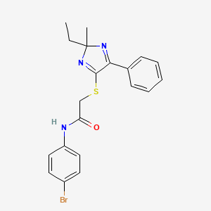 molecular formula C20H20BrN3OS B3299930 N-(4-bromophenyl)-2-[(2-ethyl-2-methyl-5-phenyl-2H-imidazol-4-yl)sulfanyl]acetamide CAS No. 899935-60-5