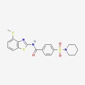 molecular formula C20H21N3O3S3 B3299936 N-[4-(methylsulfanyl)-1,3-benzothiazol-2-yl]-4-(piperidine-1-sulfonyl)benzamide CAS No. 899941-67-4