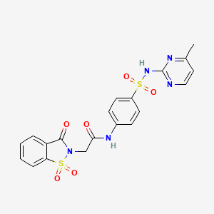 molecular formula C20H17N5O6S2 B3299958 N-{4-[(4-methylpyrimidin-2-yl)sulfamoyl]phenyl}-2-(1,1,3-trioxo-2,3-dihydro-1lambda6,2-benzothiazol-2-yl)acetamide CAS No. 899954-38-2