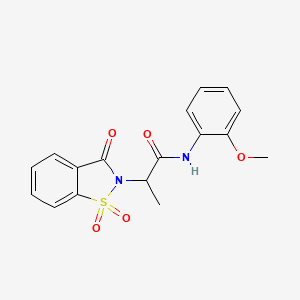 molecular formula C17H16N2O5S B3299962 N-(2-methoxyphenyl)-2-(1,1,3-trioxo-2,3-dihydro-1lambda6,2-benzothiazol-2-yl)propanamide CAS No. 899955-26-1