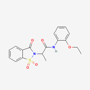 molecular formula C18H18N2O5S B3299965 N-(2-ethoxyphenyl)-2-(1,1,3-trioxo-2,3-dihydro-1lambda6,2-benzothiazol-2-yl)propanamide CAS No. 899955-29-4