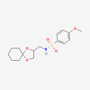 molecular formula C16H23NO5S B3299982 N-({1,4-dioxaspiro[4.5]decan-2-yl}methyl)-4-methoxybenzene-1-sulfonamide CAS No. 899957-82-5