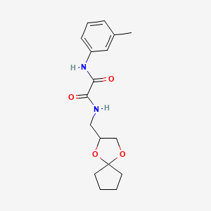 molecular formula C17H22N2O4 B3300011 N-({1,4-dioxaspiro[4.4]nonan-2-yl}methyl)-N'-(3-methylphenyl)ethanediamide CAS No. 899963-17-8